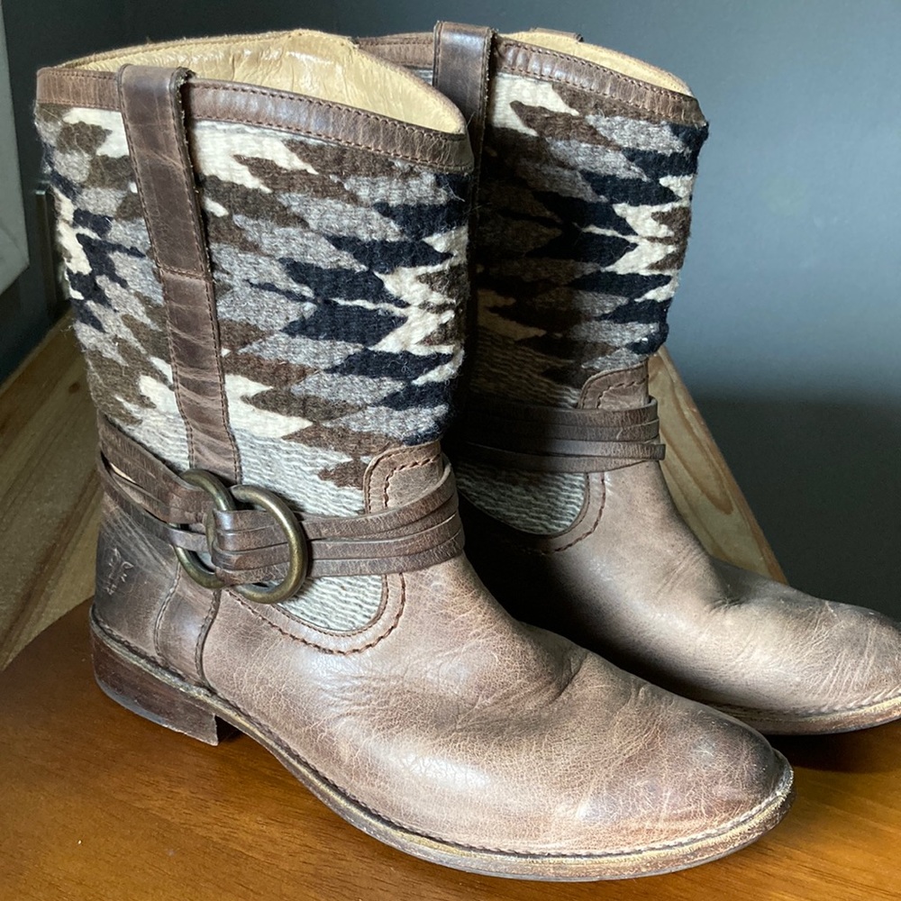 Frye Navajo / Mexican blanket boots